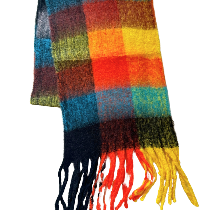 New Plaid Blanket Scarf Cozy Soft Long with Fringe