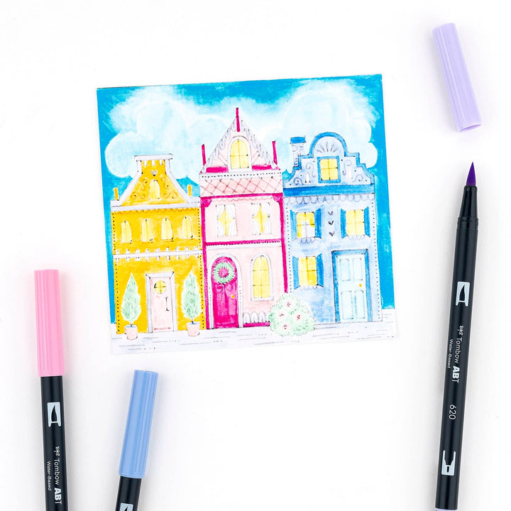 Dual Brush Pen Art Markers: Pastel - 10-Pack