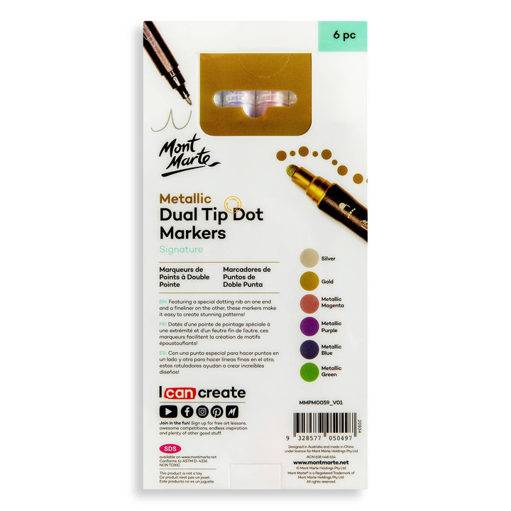 Metallic Dual Tip Dot Markers Signature 6pc