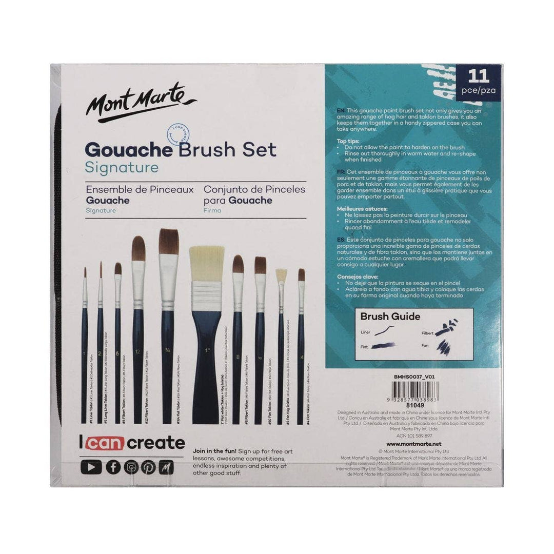 Gouache Brush Set in Wallet Signature 11pc