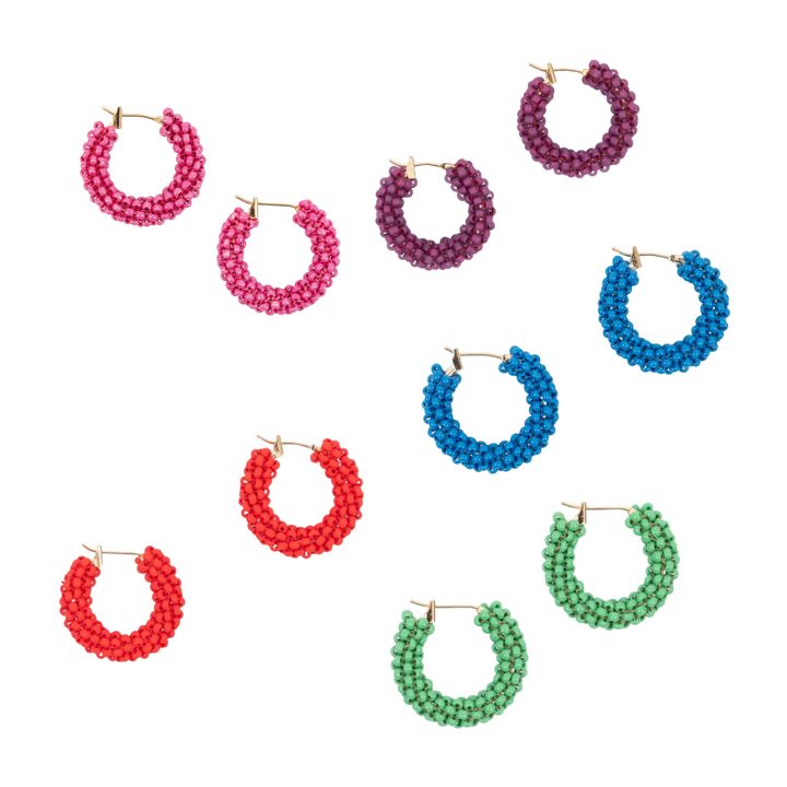 Pop of Color Beaded Hoop Earring