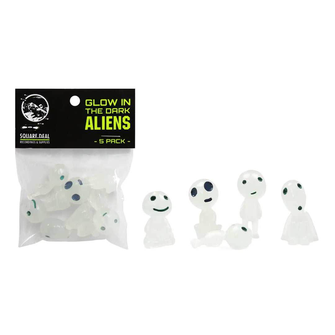 Glow in the Dark Aliens Assorted Poses Five Pack