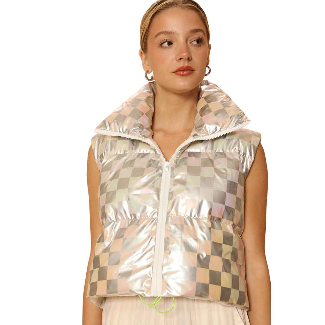 Metallic Puffer Vest