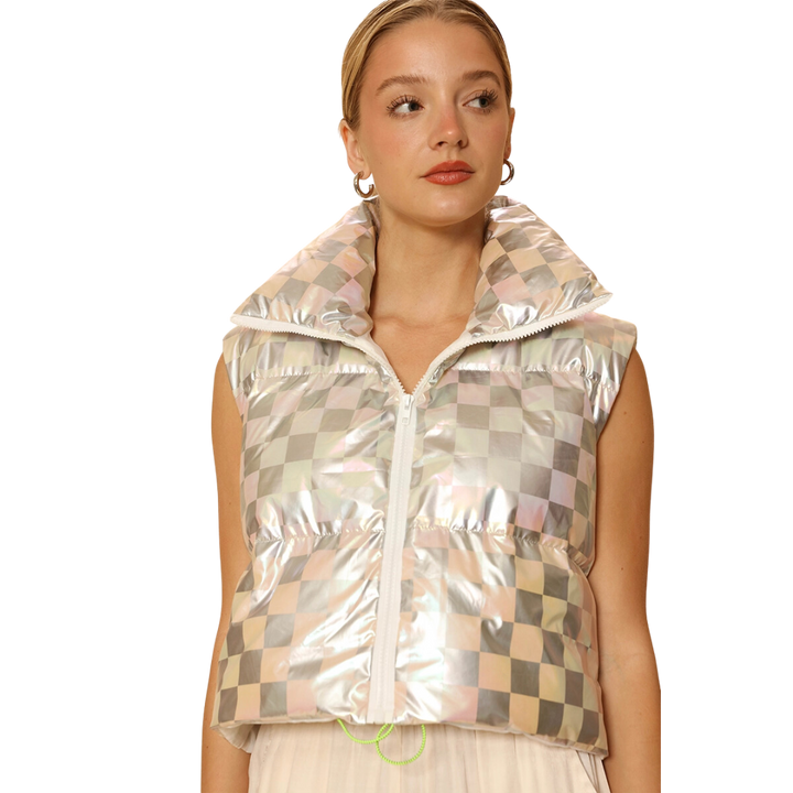 Metallic Puffer Vest