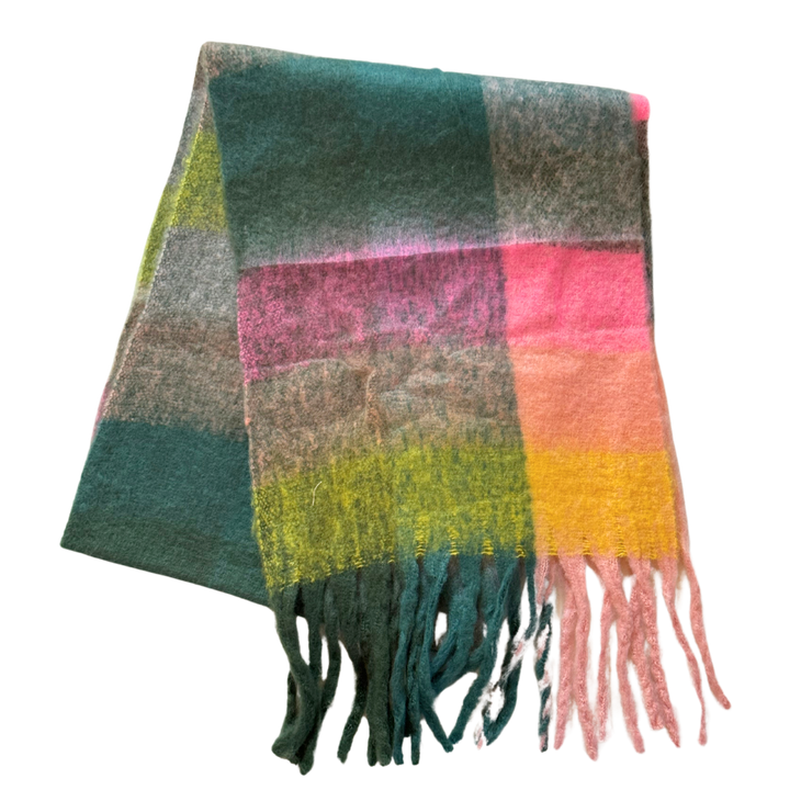 New Plaid Blanket Scarf Cozy Soft Long with Fringe