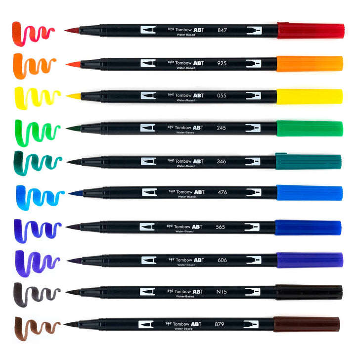 Dual Brush Pen Art Markers: Primary - 10-Pack