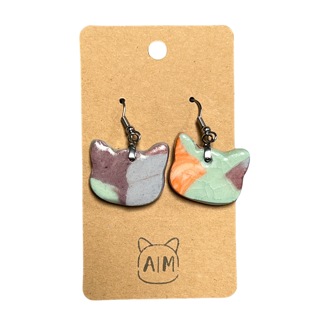 Ceramic Kitty Earrings