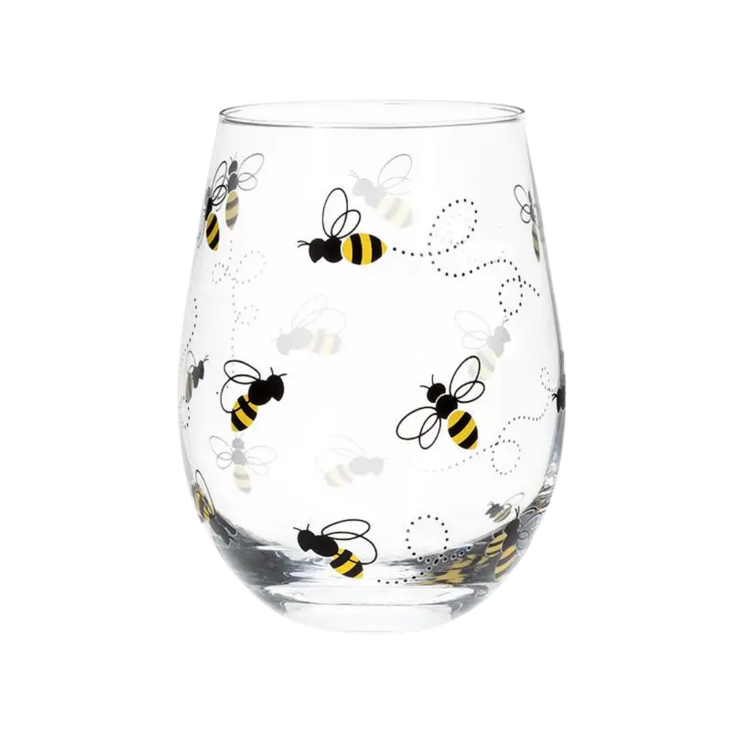 Bee Stemless Wine Glass