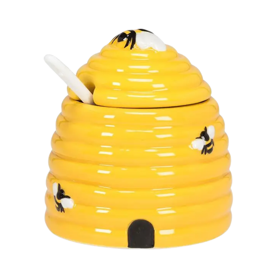 Beehive Covered Jar with Spoon