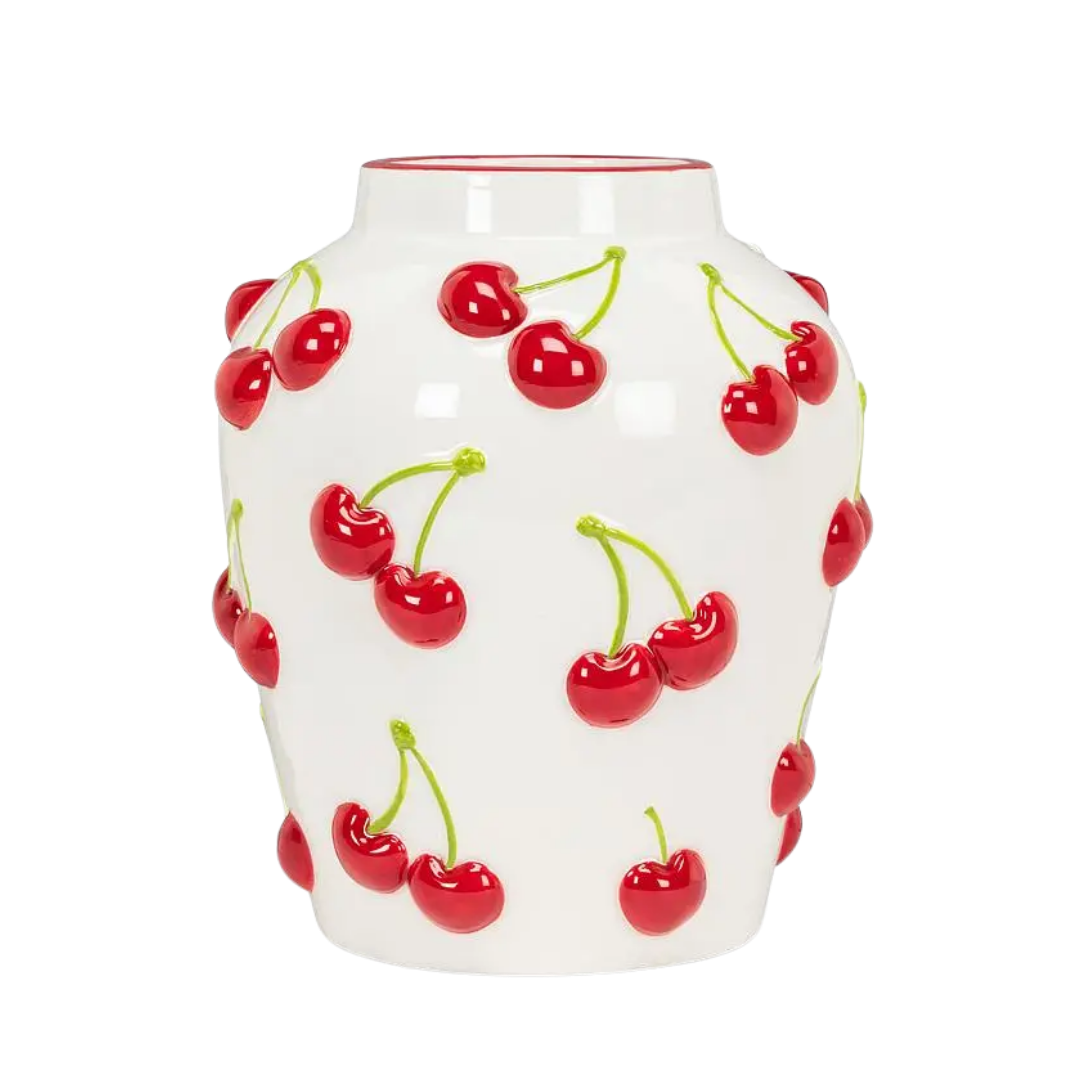 Large Vase with Cherries