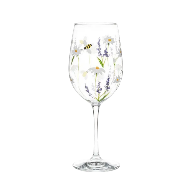 Lavender & Bees Wine Glass