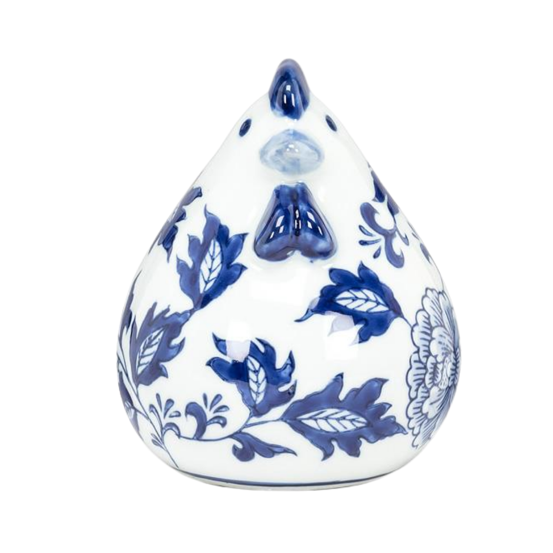 Blue & White Medium Chicken with Crest
