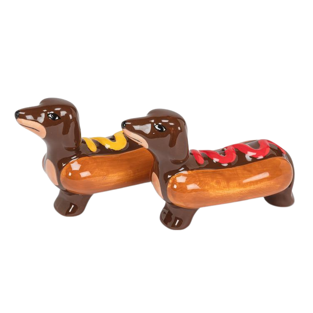 Dachshunds in Hot Dogs Salt & Pepper Shakers
