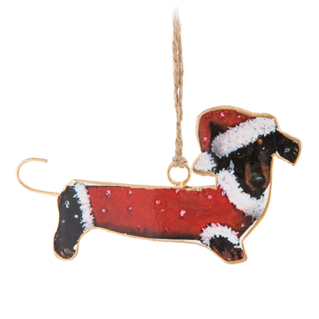 Festive Dachsund Ornament
