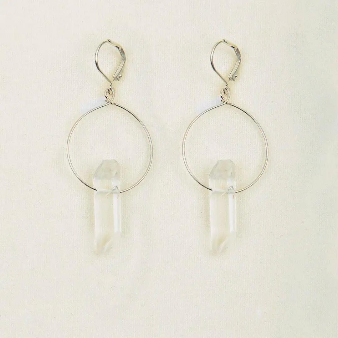 Quartz Hoop Earrings