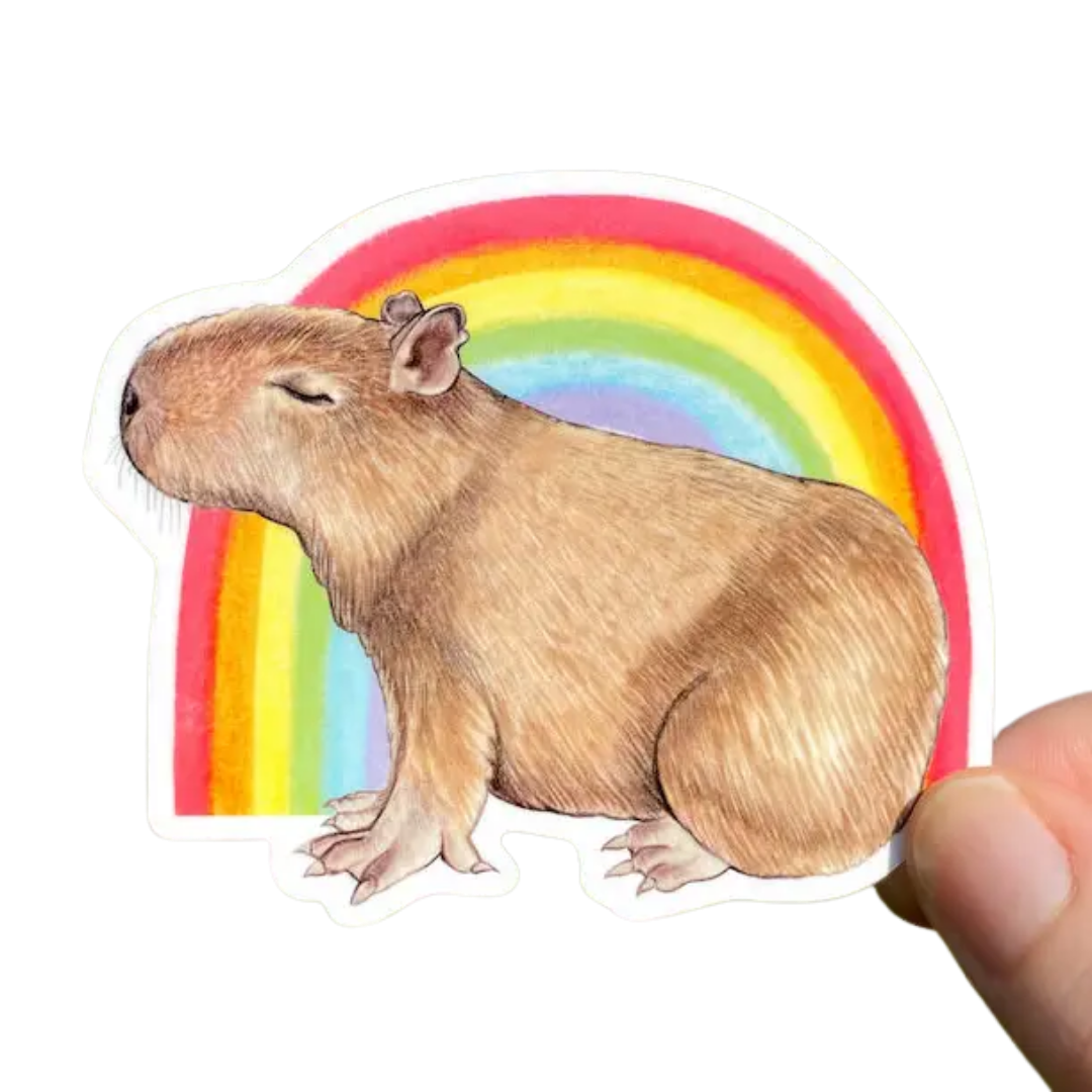 Rainbow Capybara Pride Vinyl Sticker