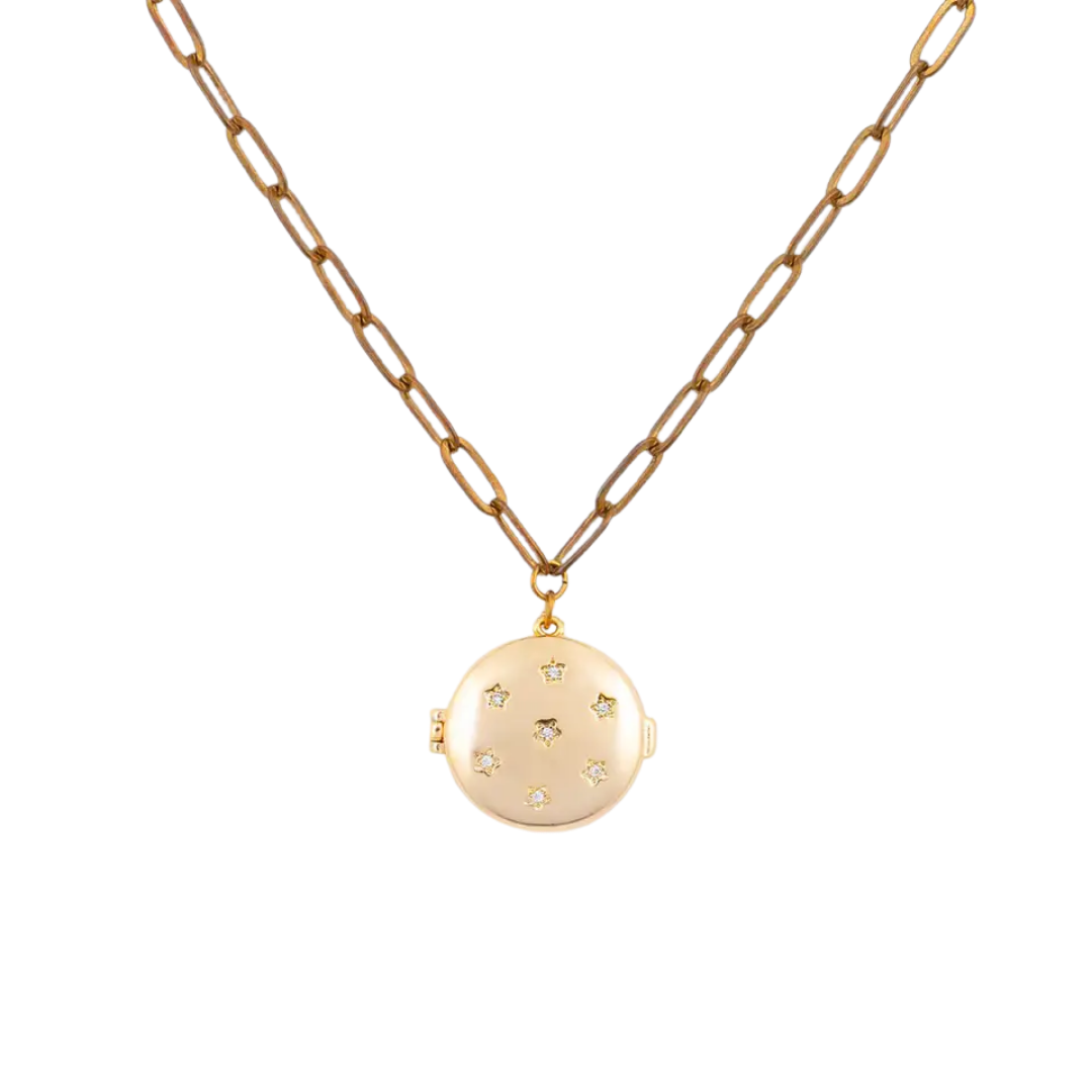 Circle of Stars Locket Necklace