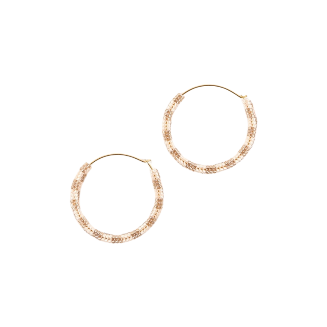 Delica Checkerboard Hoop Earrings