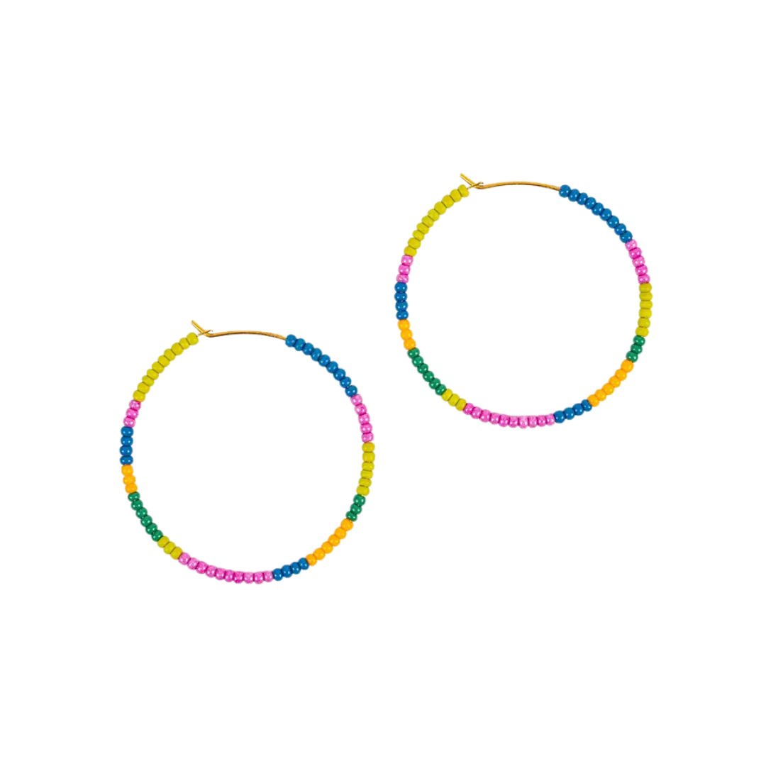 Beaded Hoop Earrings