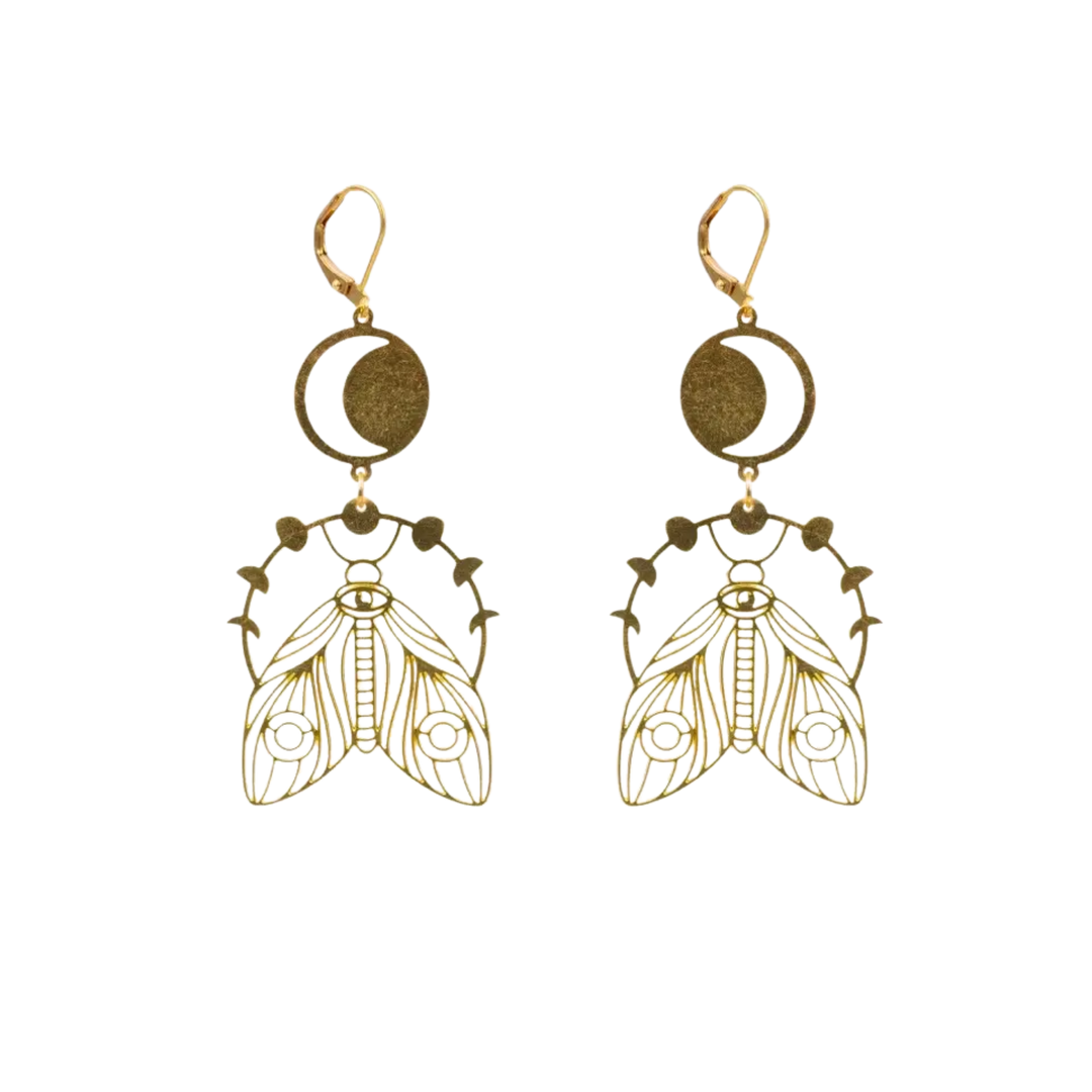 Moon Moth Earrings