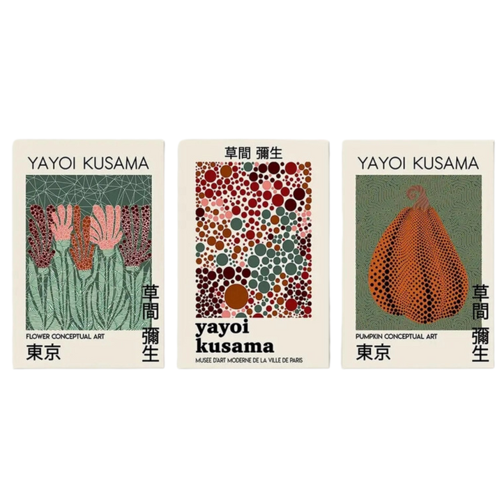 Contemporary Yayoi Kusama Retro Wall Art 18x24