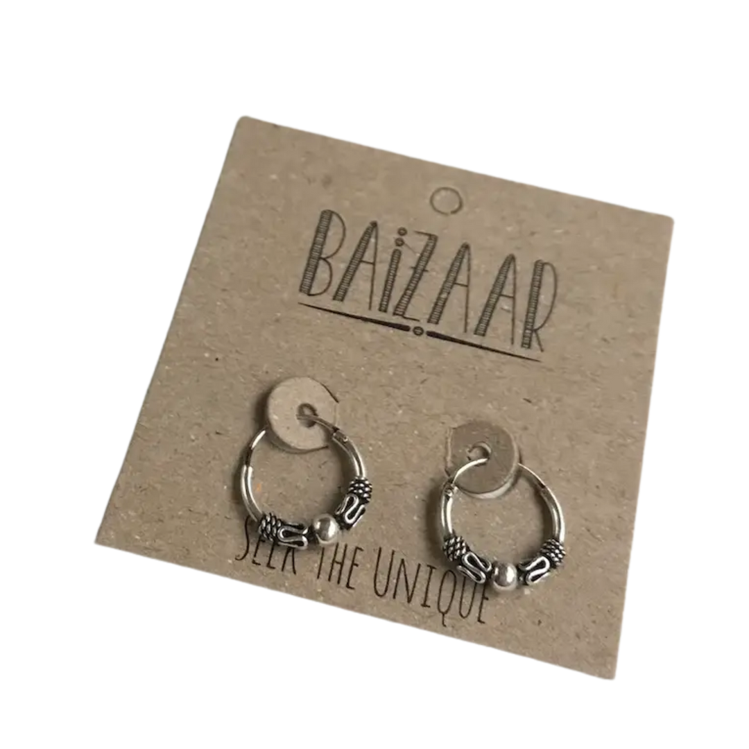 Decorated Tiny Hoop Earrings