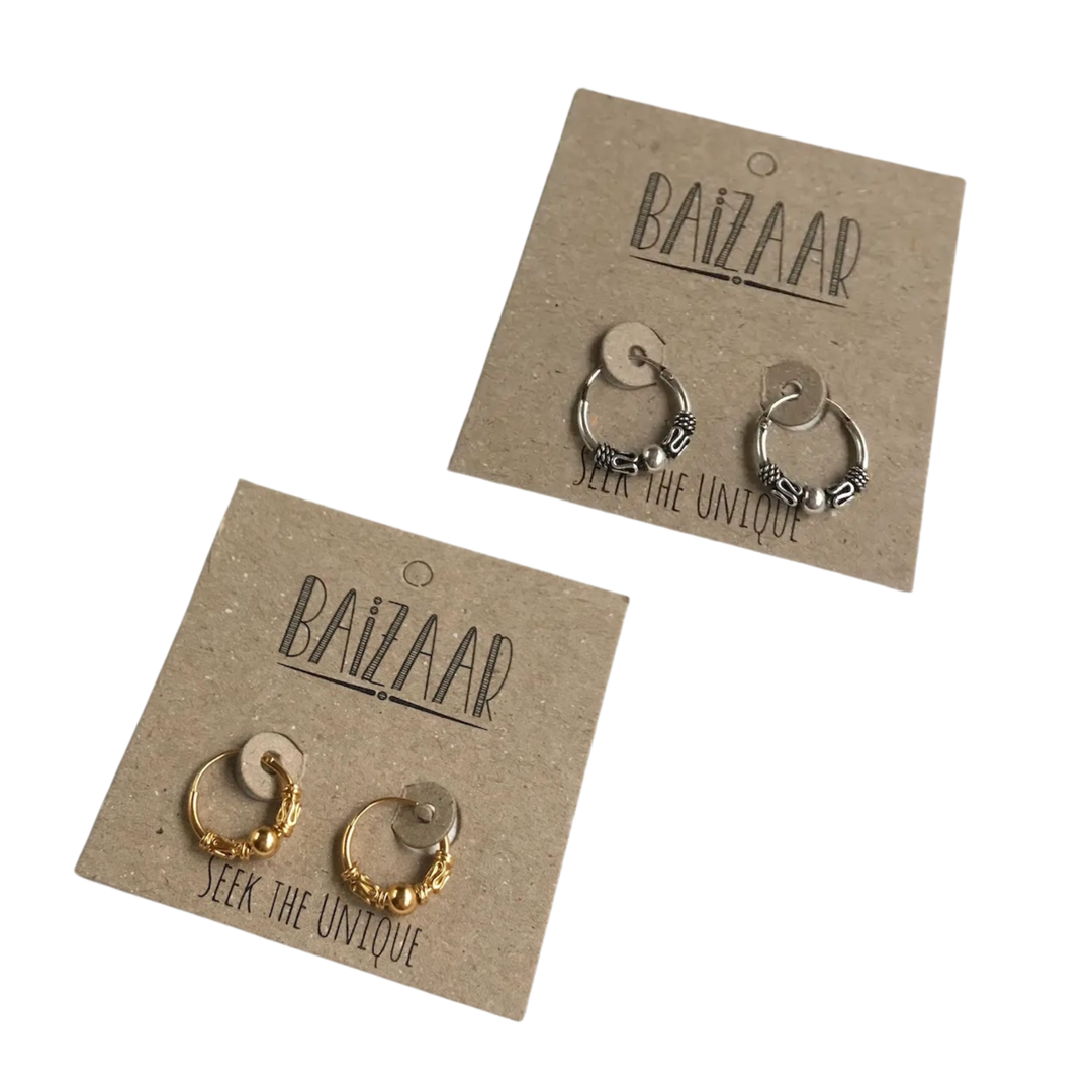 Decorated Tiny Hoop Earrings