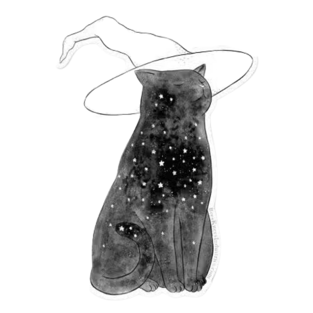 Starry Witchcat Vinyl Sticker