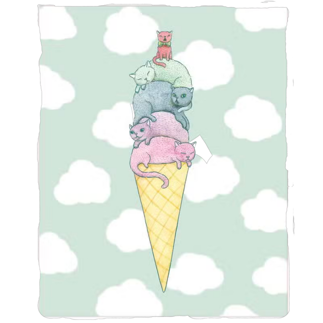 Ice Cream Cats Art Print