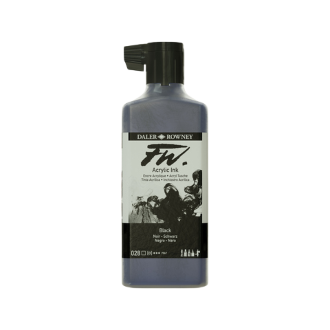 FW Liquid Acrylic Ink 6oz - Black (India)
