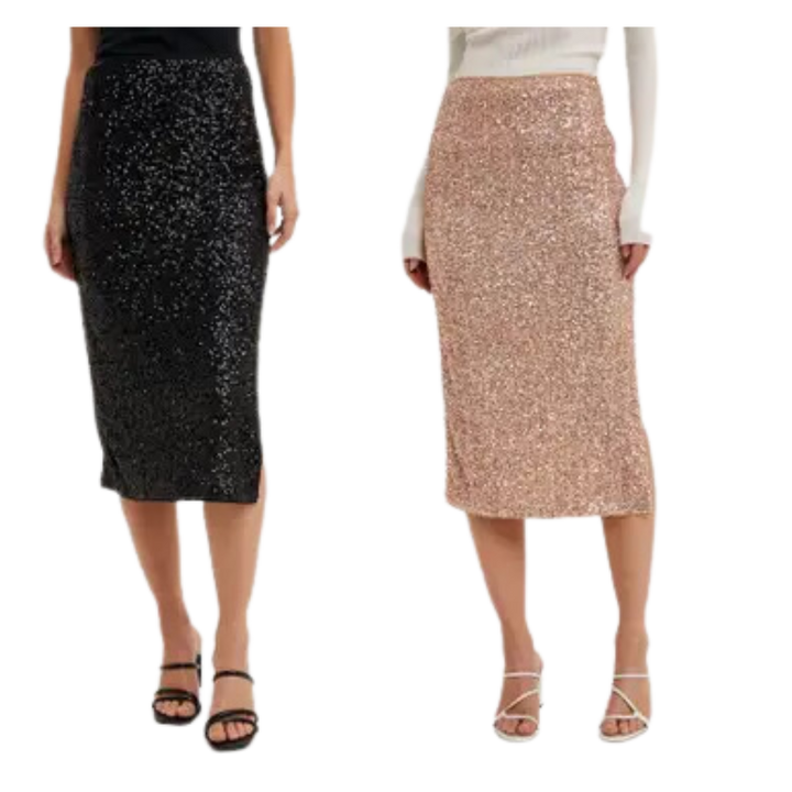 Sequin Midi Skirt Party Wear