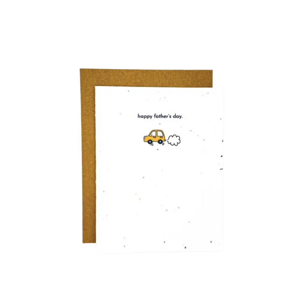 Happy Father's Day Cute Car Plantable Card
