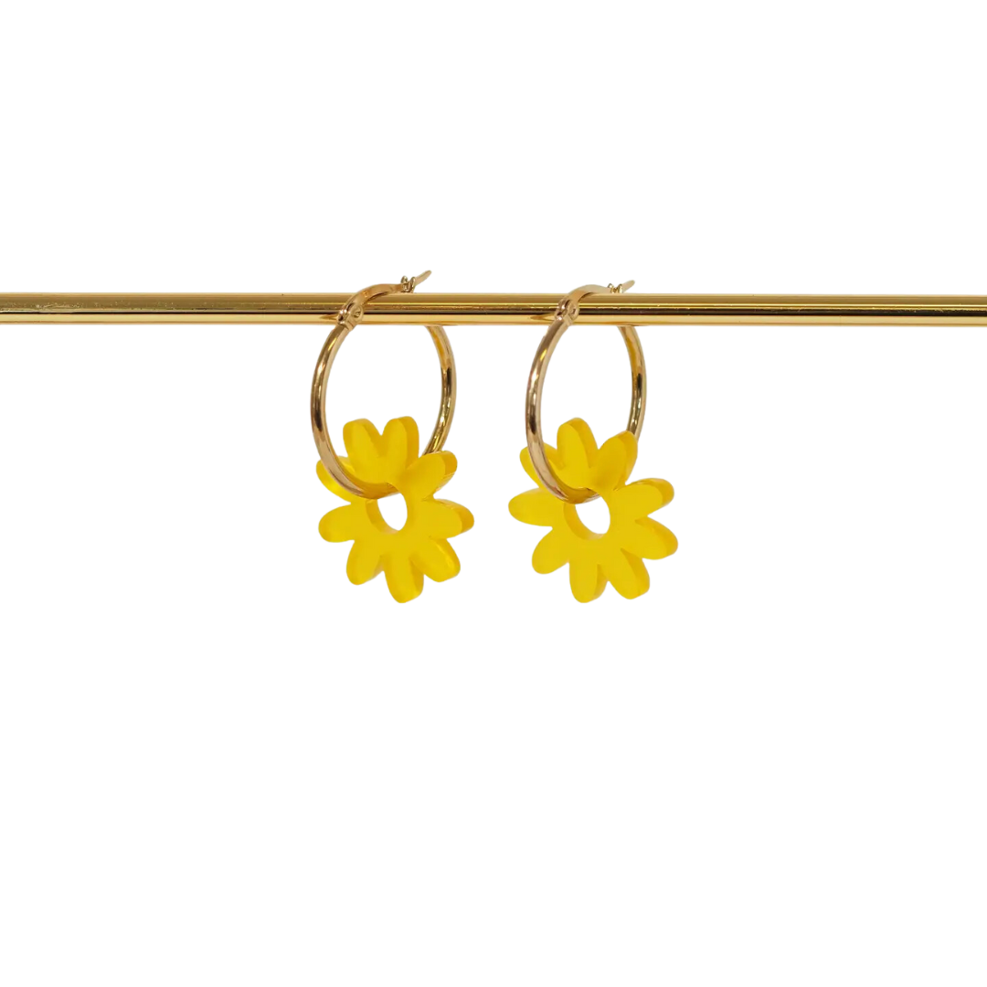 Marguerite Daisy Hoop Earrings