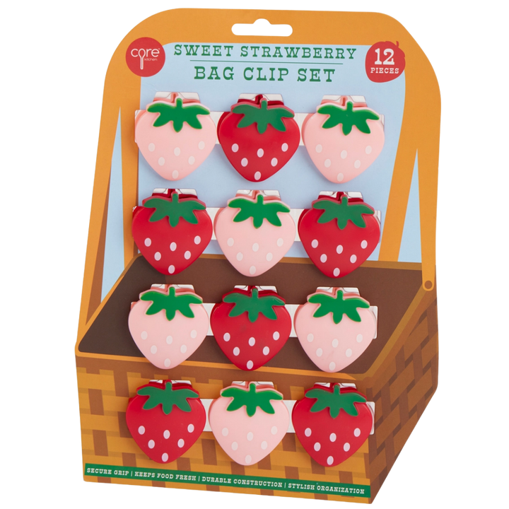 12 pc Strawberry Bag Clips