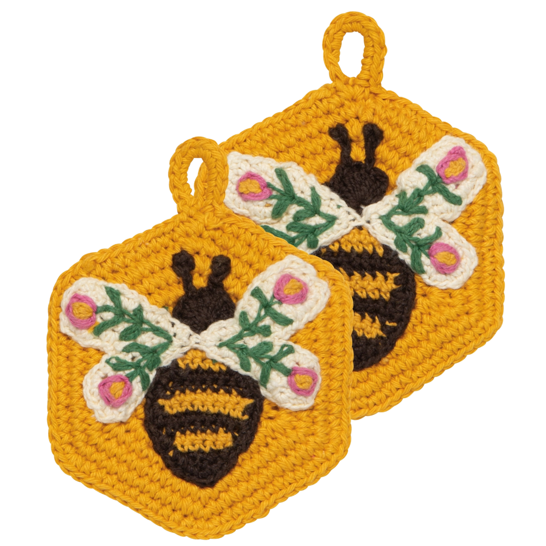 Bee Garden Crochet Sponges - Set of 2