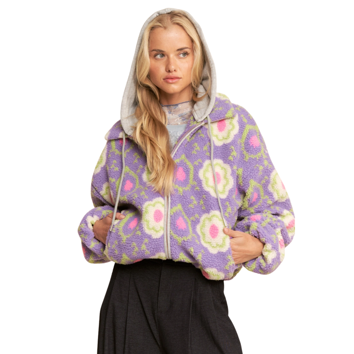 Zip-Up Jacket with Drawstring Hood