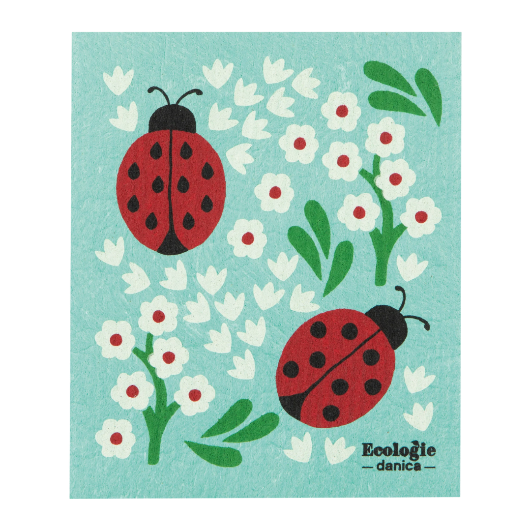 Ladybugs Swedish Dishcloth