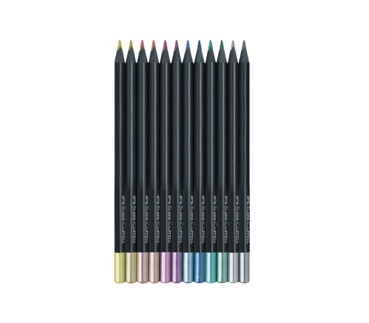 Black Edition Metallic Color Pencils 12 Count Set