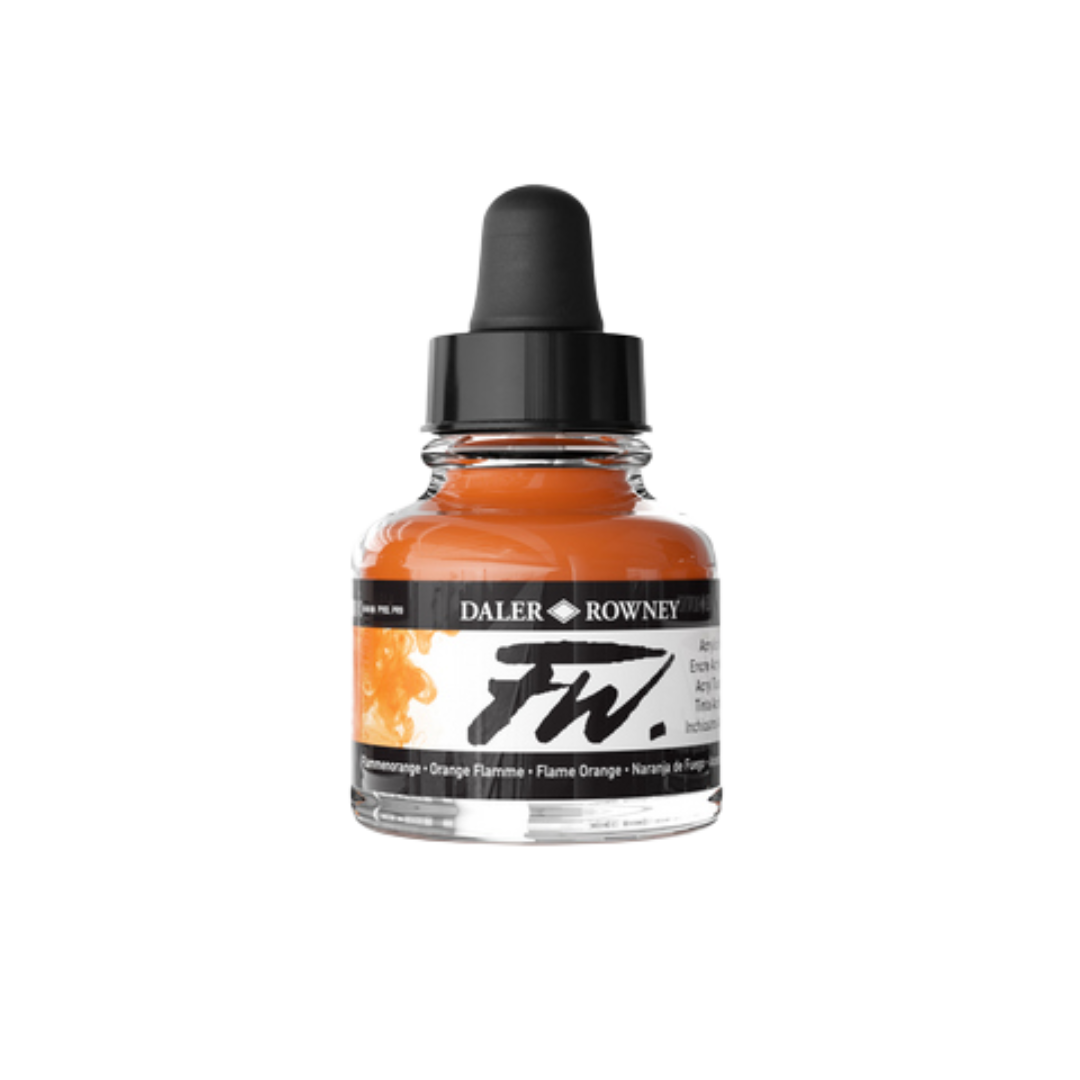 FW Liquid Acrylic Ink 1oz - Flame Orange
