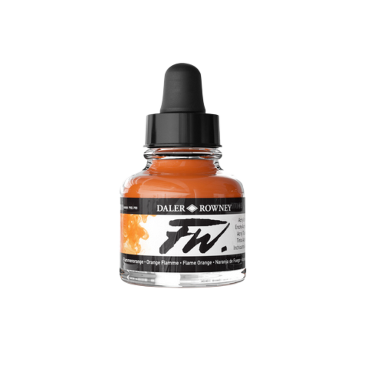 FW Liquid Acrylic Ink 1oz - Flame Orange