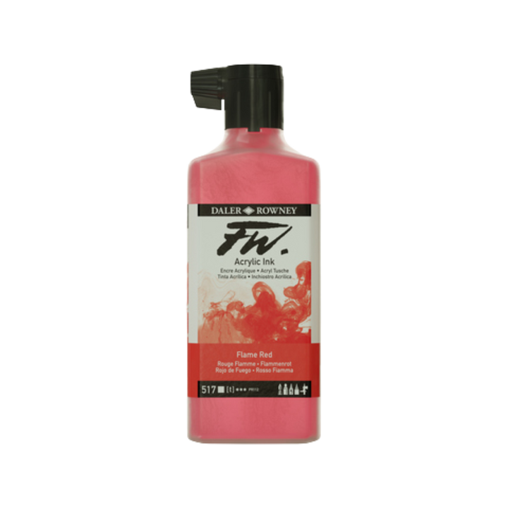 FW Liquid Acrylic Ink 6oz - Flame Red