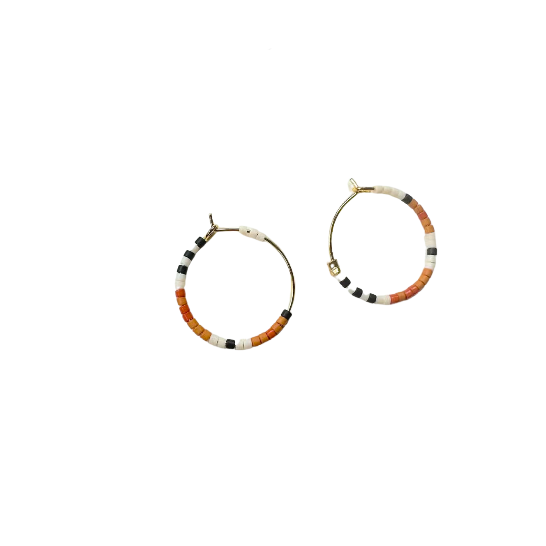 Mini Tondo Hoops - Japanese Glass Beaded Hoops