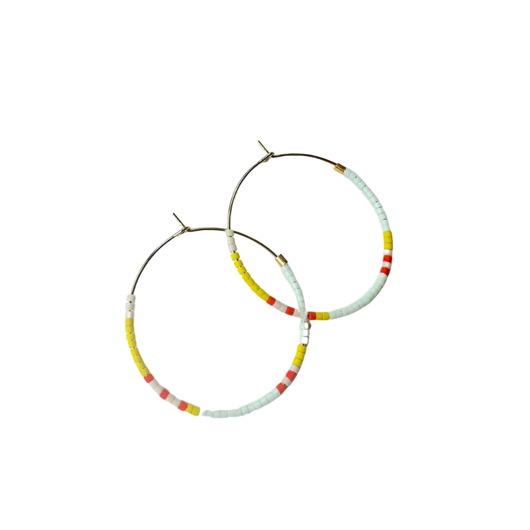 Tondo Hoops - Japanese Glass Beaded Hoops