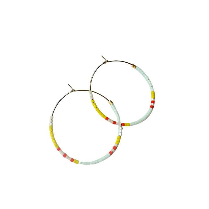 Tondo Hoops - Japanese Glass Beaded Hoops