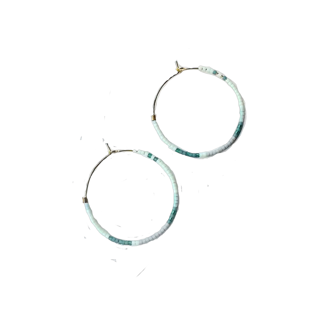 Tondo Hoops - Japanese Glass Beaded Hoops