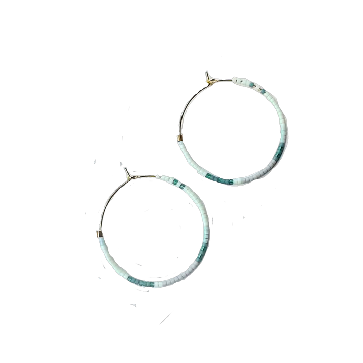 Tondo Hoops - Japanese Glass Beaded Hoops