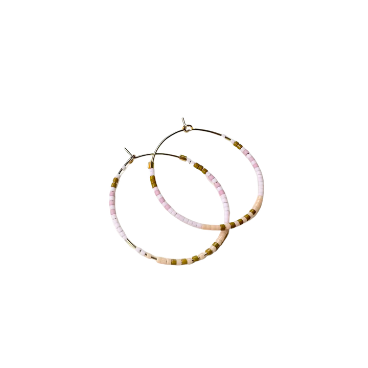 Tondo Hoops - Japanese Glass Beaded Hoops