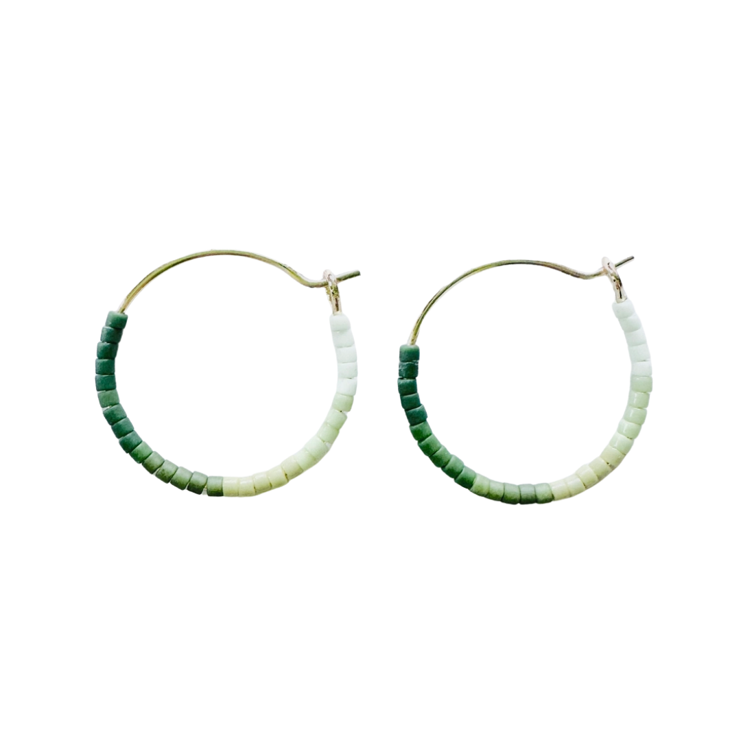 Small Beaded Hoop Earring-Mini Tondo