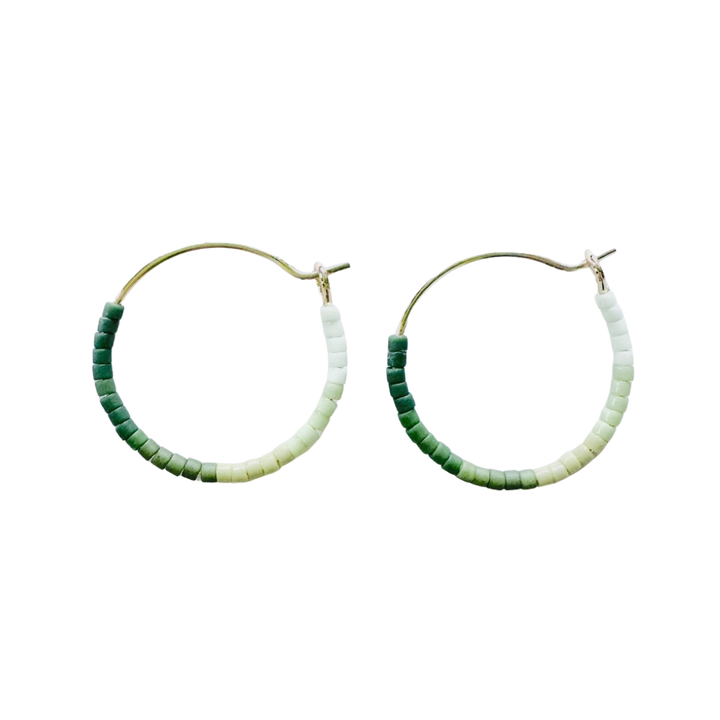 Small Beaded Hoop Earring-Mini Tondo