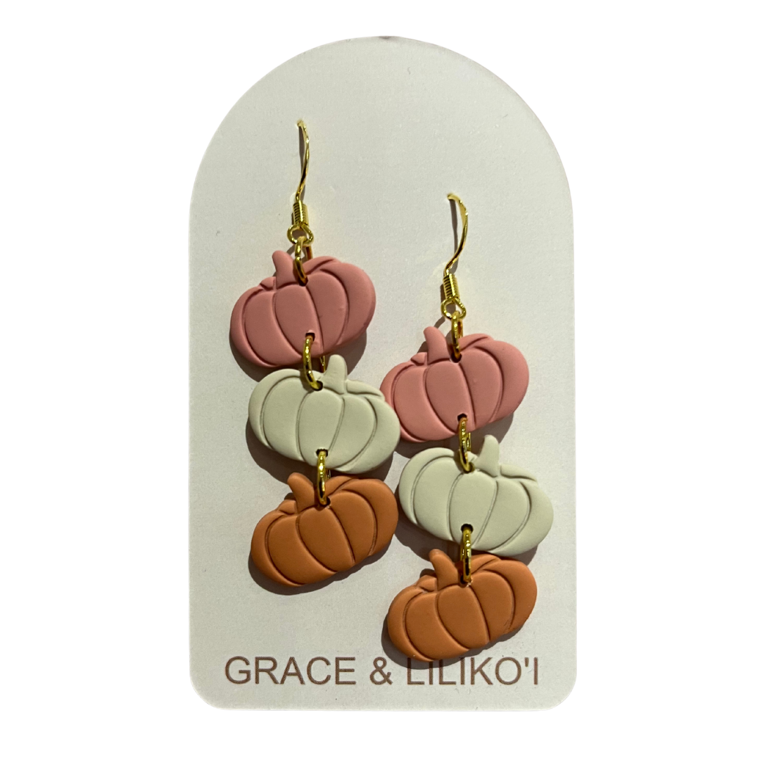Pumpkin Stack Dangle Earrings